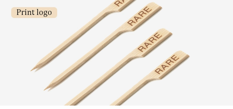 Custom Logo Wooden Barbecue Sticks Food BBQ Bamboo Skewer