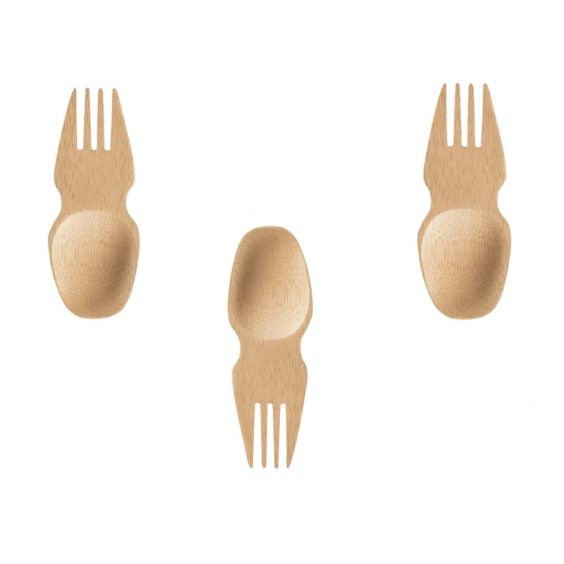 Wholesale Reusable Bamboo Mini Spork with Bamboo Veneerware Spork