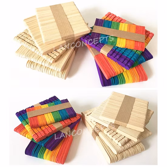 Bambusstäbchen, Holzhandwerk, runder Spieß, Holz-Lollipop-Eis am Stiel-Stäbchen, Eiscreme-Stäbchen, Bambusspieße